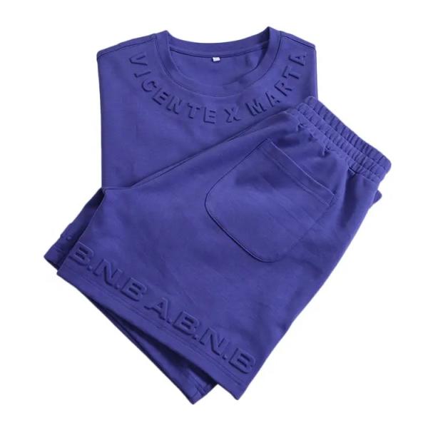 High jogging sets Elastic Waist Cotton sports tracksuit Round Neck Trucksuit
