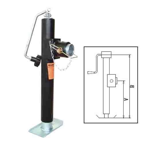 Weld-On 5000 Lb Trailer Jack Tubular Swivel Top Wind Trailer Jack Pipe Mount