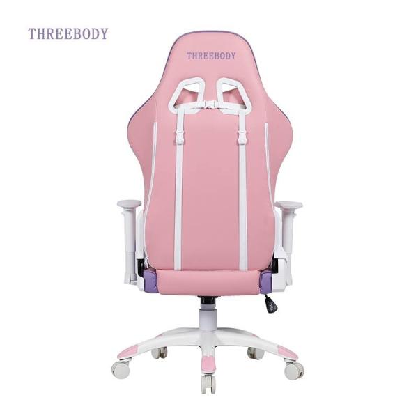 Video Game High Back Gaming Chair White And Blue 350lbs Large Load Capacity