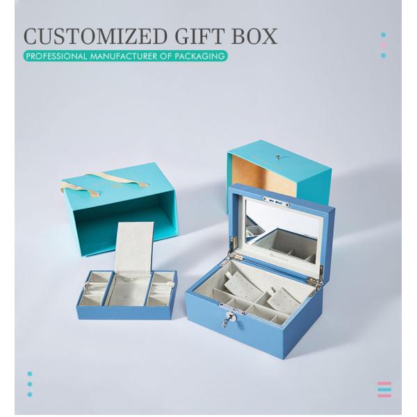 Caixa de empacotamento do cartão da gaveta com seda para a joia ou o pacote cosmético