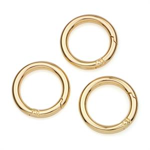 25mm Eco-friendly Plated Gold O Ring Spring Gate Clasp Hooks for Custom Metal