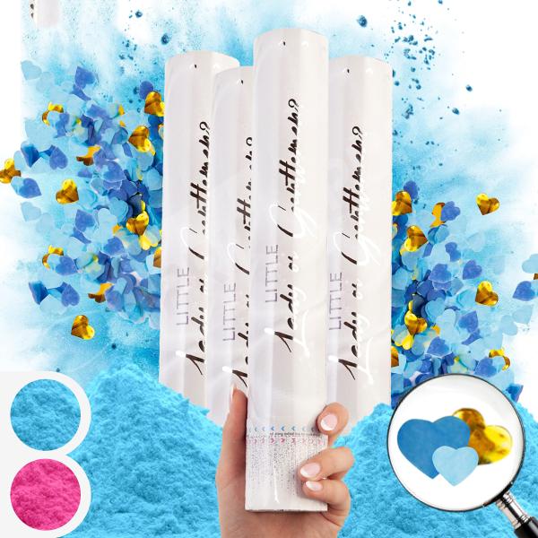 60cm Gender Reveal Confetti Cannon Popper Smoke Powder Confetti Sticks for Party Supplies