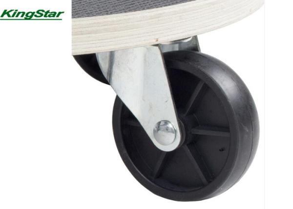 Round Plywood 4 Wheel Moving Dolly Trolley 380 Mm 200 Kg Capacity Black Color