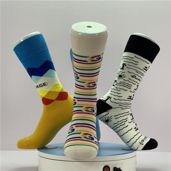 Custom Colorful Men's Socks Logo Position Other 80% Combed Cotton 17% Polyamide 3% Spandex