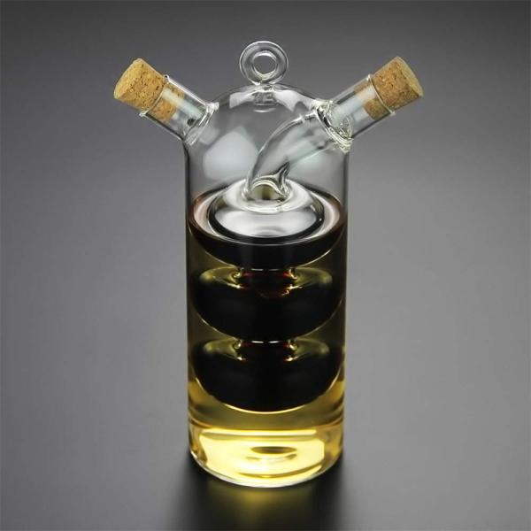 Clear Glass Bubble Pot 2-in-1 Kitchen Container for Separating Kettle and Cruet Bottle Set