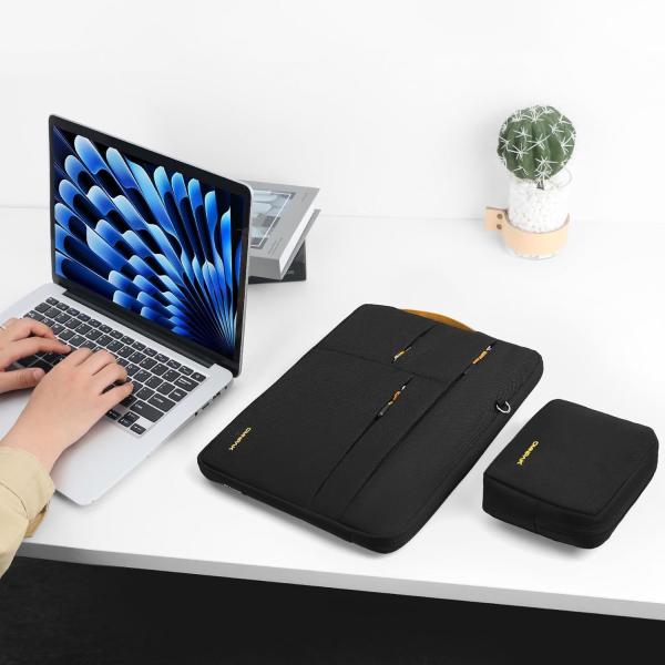 Подходит для MacBook Pro 13-14 дюймов, переработанный ПЭТ ноутбук чемодан с ручкой и аксессуарный карман