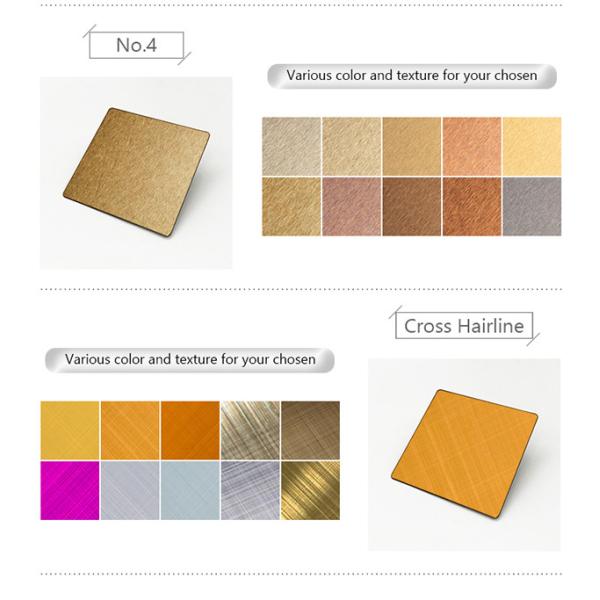 El borde del molino cepilló la hoja de acero inoxidable 0,7 milímetros de metal magnífico para el restaurante del hotel