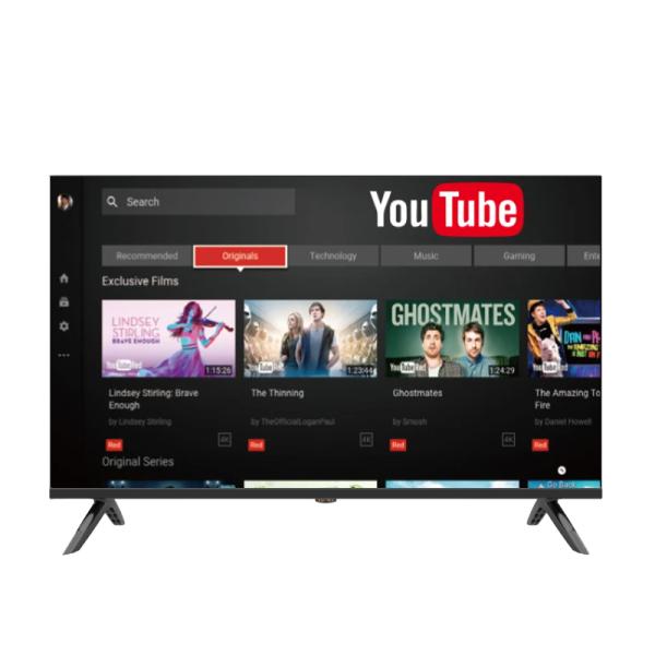 Téléviseur LED intelligent 4K UHD de 55 pouces avec Android 14.0, design sans bordure