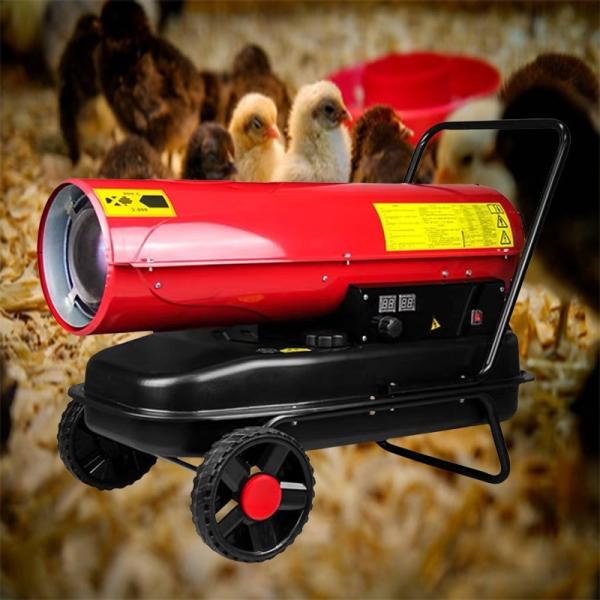 Équipement d'élevage de volailles 50 kW Air Heater Poule maison Fuel industriel à combustion diesel / pétrole pétrolier Ventilateur de chauffage