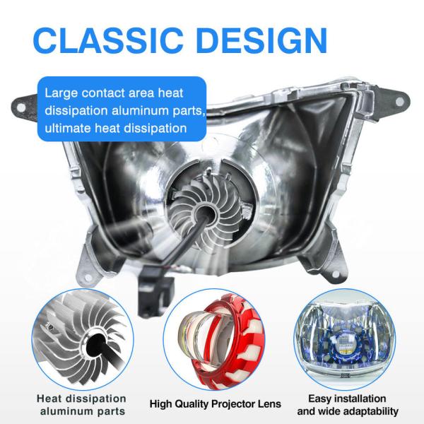 20W 2000LM Projector Lens Dual Color White Yellow Light Blue DRL DC12V for Products