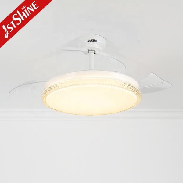 White Folding Blades Design LED Ceiling Fan with BLDC Motor and Retractable Blades