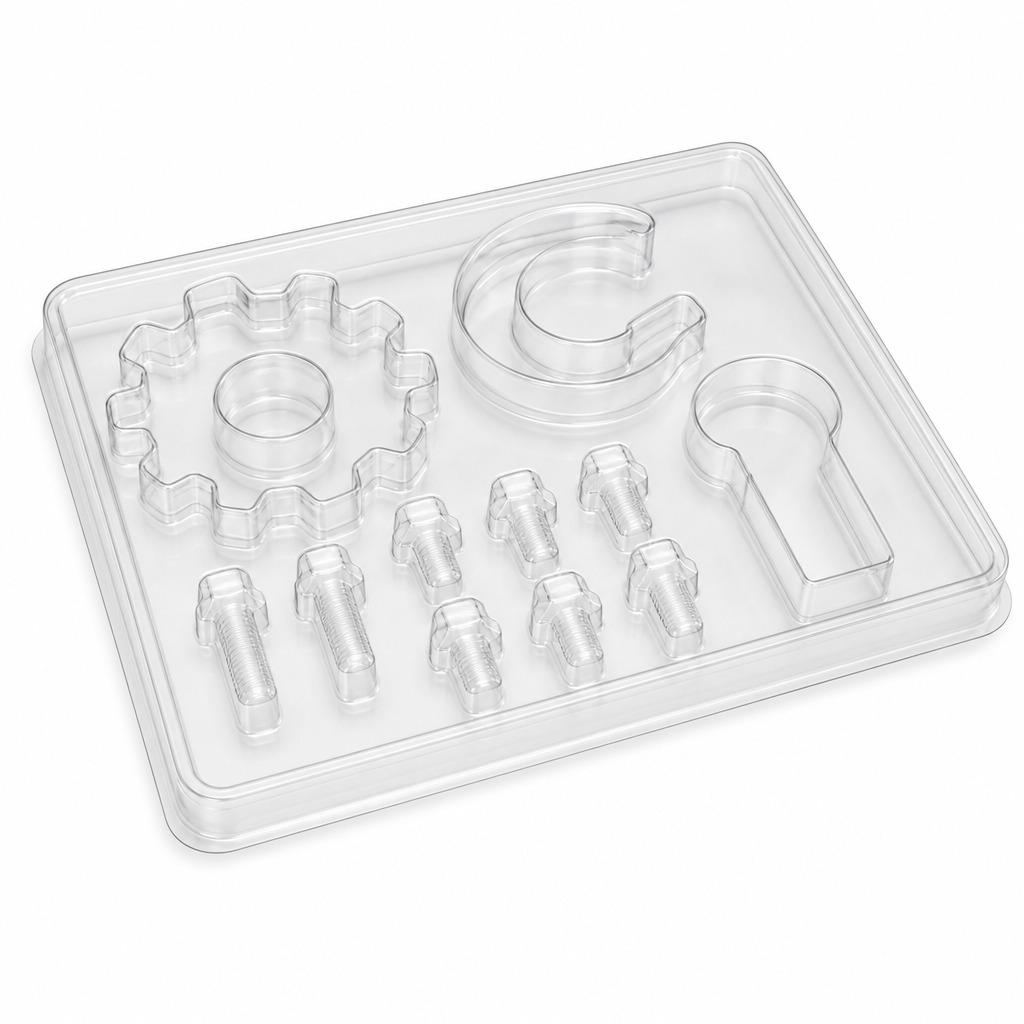 Transparent Recyclable PET Sheet Formed Tray for Hardware Goods Crystal Clear Display Packaging Vacuum Blister Box