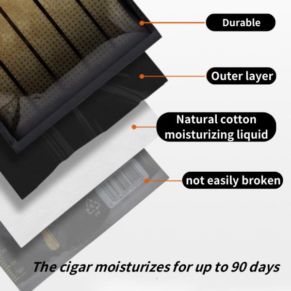 Custom Printed Resealable Cigar Wraps Smoking Cigar Bag with Zipper