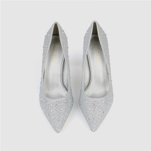 ZM010 9628-6 Trend New Pointed Sequins Pure Color All-Match Stiletto High Heels Nightclub Women'S Shoes Single Shoes