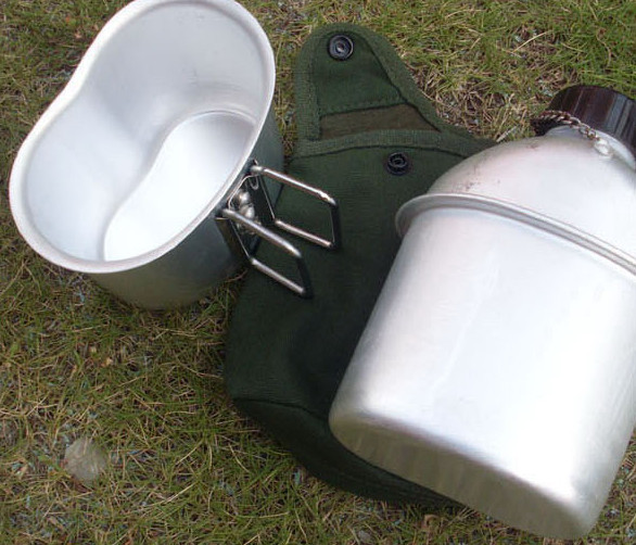 Military aluminum canteen