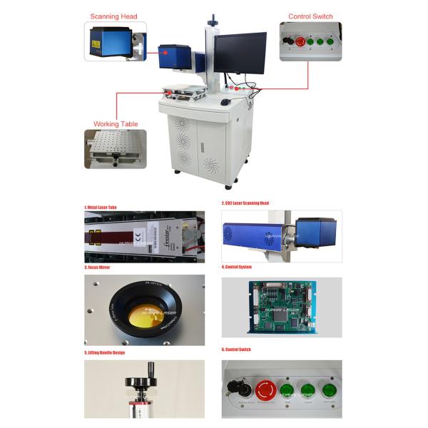 30 Watt CO2 Laser Marking Machine For Egg Wood PET Bottle Leather Printing
