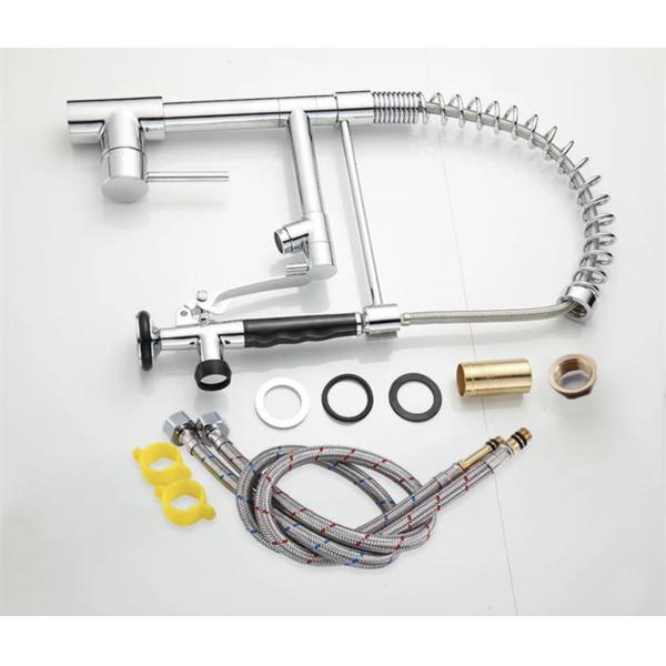 Hot Cold Water Kitchen Faucet with Swivel Extension Spring Pull Out Pull Down Sprayer