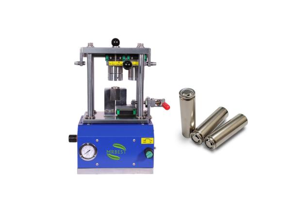 Máquina de vedação pneumática de baterias para 18650 21700 26650 32650 32700 Célula cilíndrica