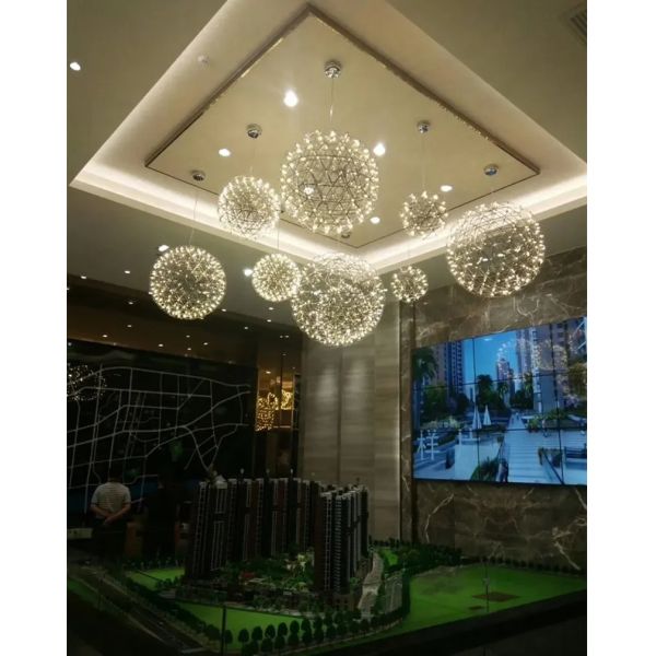 Modern Brief Loft Spark Ball LED Pendant Light  Raimond II Pendant（WH-AP-615）