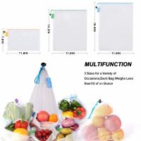 SEDEX 4P SA8000 Mesh Drawstring Bags Reusable de nylon 25cm para compras na mercearia