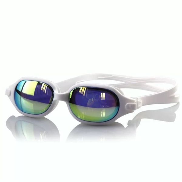 Adult Anti-Fog Swimming Goggles with UV Protection and Waterproof Rainbow Coating for Outdoor Sports