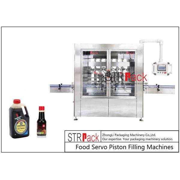 Soy Sauce Food Bottle Filling Machine 1% Accuracy 6 Heads 50Hz