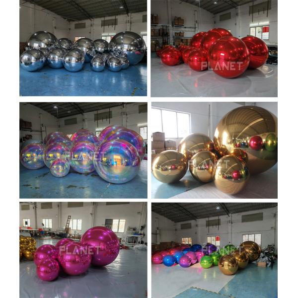 Bola grande e brilhante, inflável, refletiva e portátil, para decoração de eventos