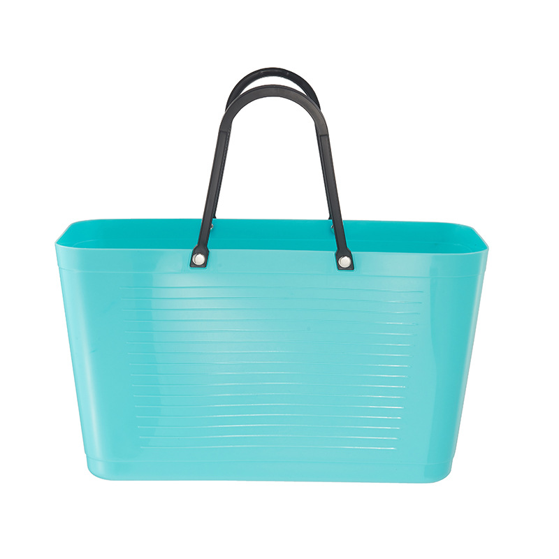 Multifunctional Plastic Portable Storage Soft Basket Bathroom Laundry Blue Sundries Handbasket Shopping Basket