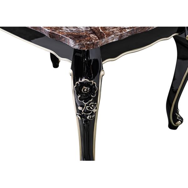 Retro Luxury Ebony Restaurant Rectangle Marble Table