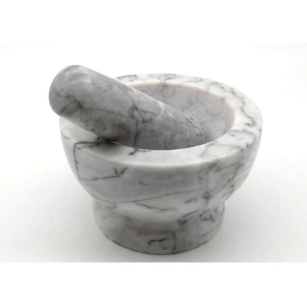 Grinding Natural Marble Stone Mortar And Pestle Set Herb Spice Garlic Press Masher