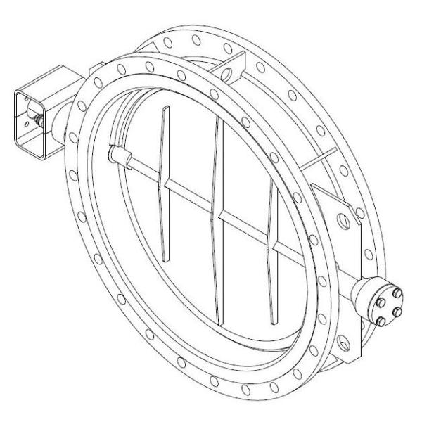50 мм 400 мм 300 мм Фланцевый вентиляционный клапан из углеродистой стали