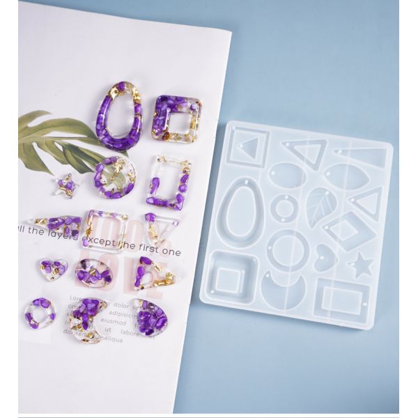 DIY Crystal Dropping Gel Mold Pendant Hanging Earrings Earrings Multi Specification Jewelry Mirror Silicone Mold