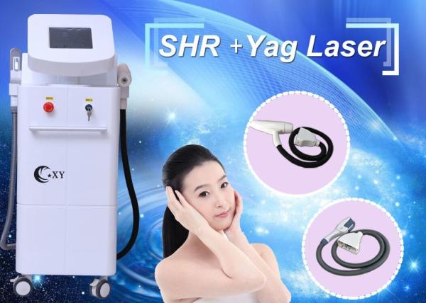 Advanced SHR + ND yag laser hair and tattoo removal machine with Touch Screen