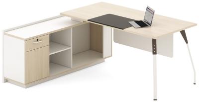 Melamine Wooden Modern Manager Desk Ivory White Executive Computer Table