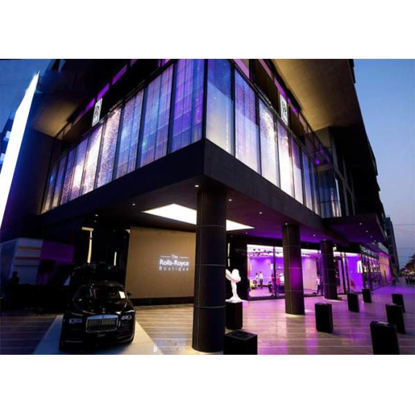 Space Saving Transparent LED Screens 1920Hz for Stores Glass Wall