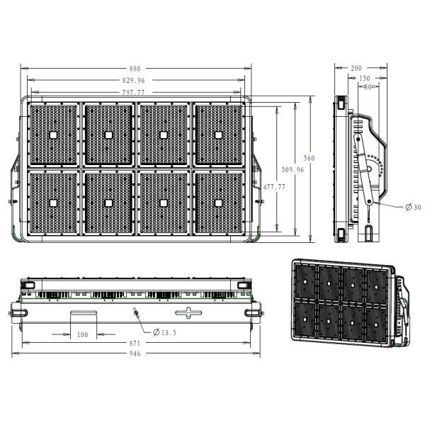 Conductividad de alto calor exterior de 1440 del vatio luces LED del anuncio publicitario para la iluminación del patio