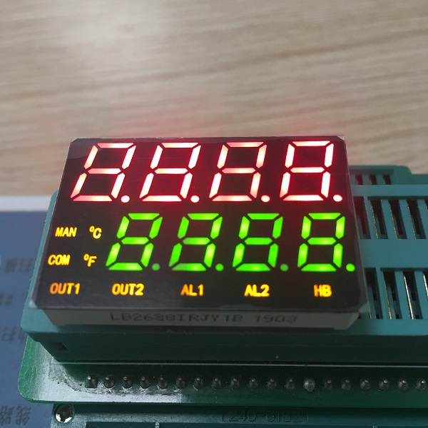 Red/Green/Yellow Dual Line 7 Segment LED Display Common Anode for Temperarture Control