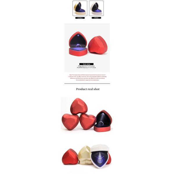 Vente en gros Fabrication de bijoux haut de gamme cadeau Boîte d'emballage Collier personnalisé Ensemble de bijoux d'anneau Emballage plastique en forme de cœur en LED blanc Boîte de bijoux avec logo