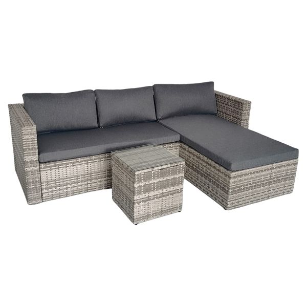 Garden Furniture Outdoor Low Price Wicker Garden Outdoor Plastic Rattan Sofa With Chaise Lounge
