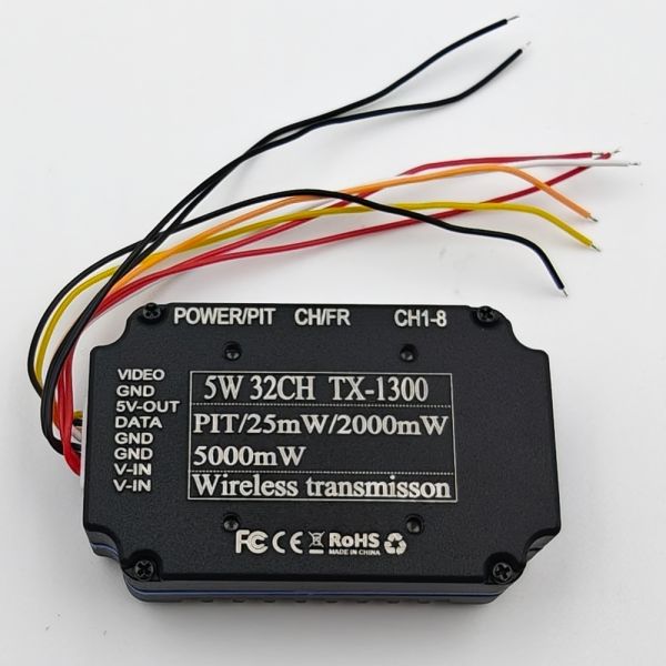High Performance FPV Video Transmitter 1.3GHz With 32 Channels 5W Wide Voltage Design