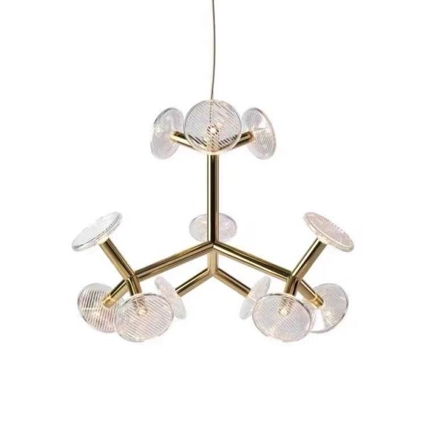 Glass Chandelier Ceiling Luxury Interior Led Design Modern Hanging Lamps Pendant Light