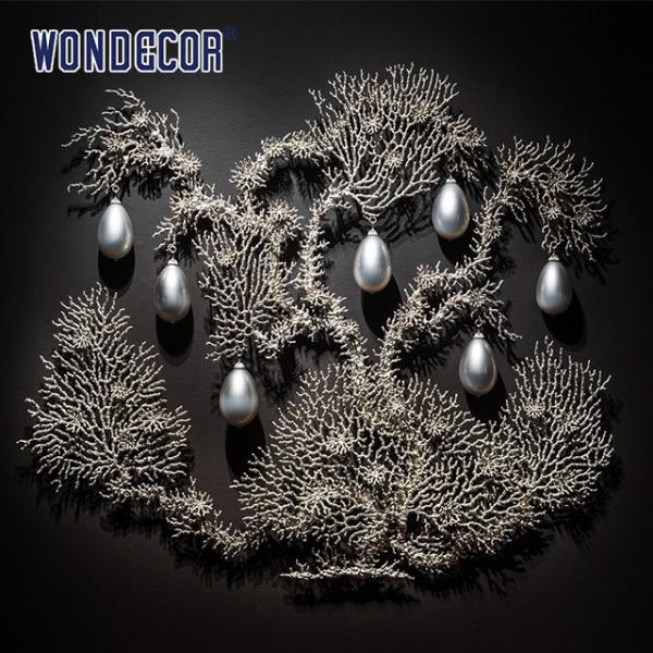 Resistência a intempéries Esculturas de parede contemporâneas de metal Arte Coral Pérola