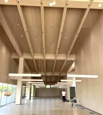Panneaux muraux métalliques acoustiques en aluminium en placage de bambou microporteux