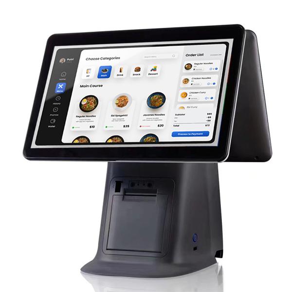 Fast Food Ordering Machine 15.6 Inch Desk Cash Register Chain Restaurants With 80mm Thermal Printer