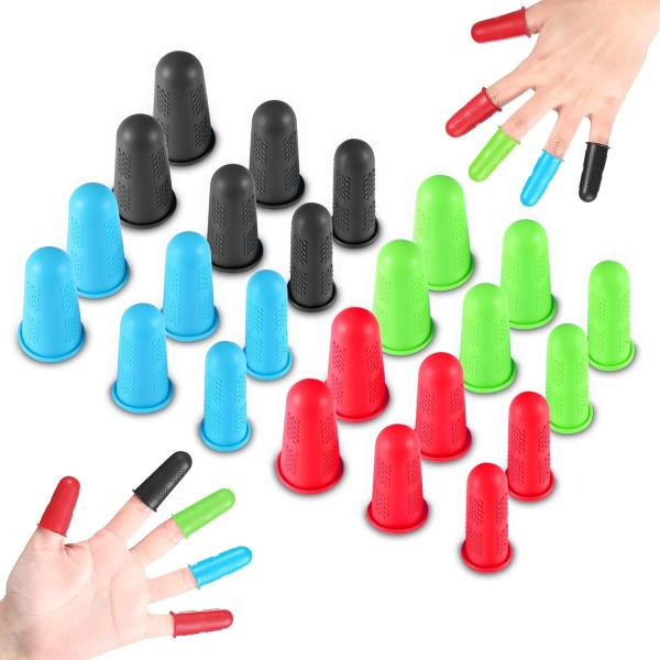 Rubber Fingers Covers, Silicone Finger Protector Sleeve Tips Guard Fingertip Thumb Cots Pads For Hot Glue
