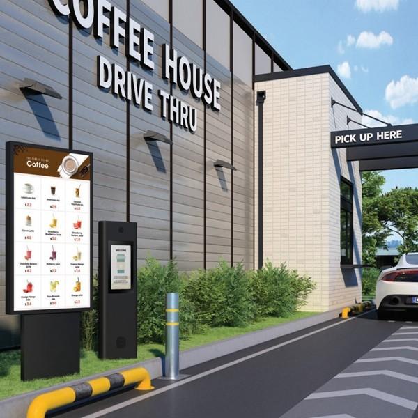 55 Inch 3000nits Outdoor Digital Menu Boards Drive Thru For Restaurants Full HD Monitor IP65 series maintenance-free