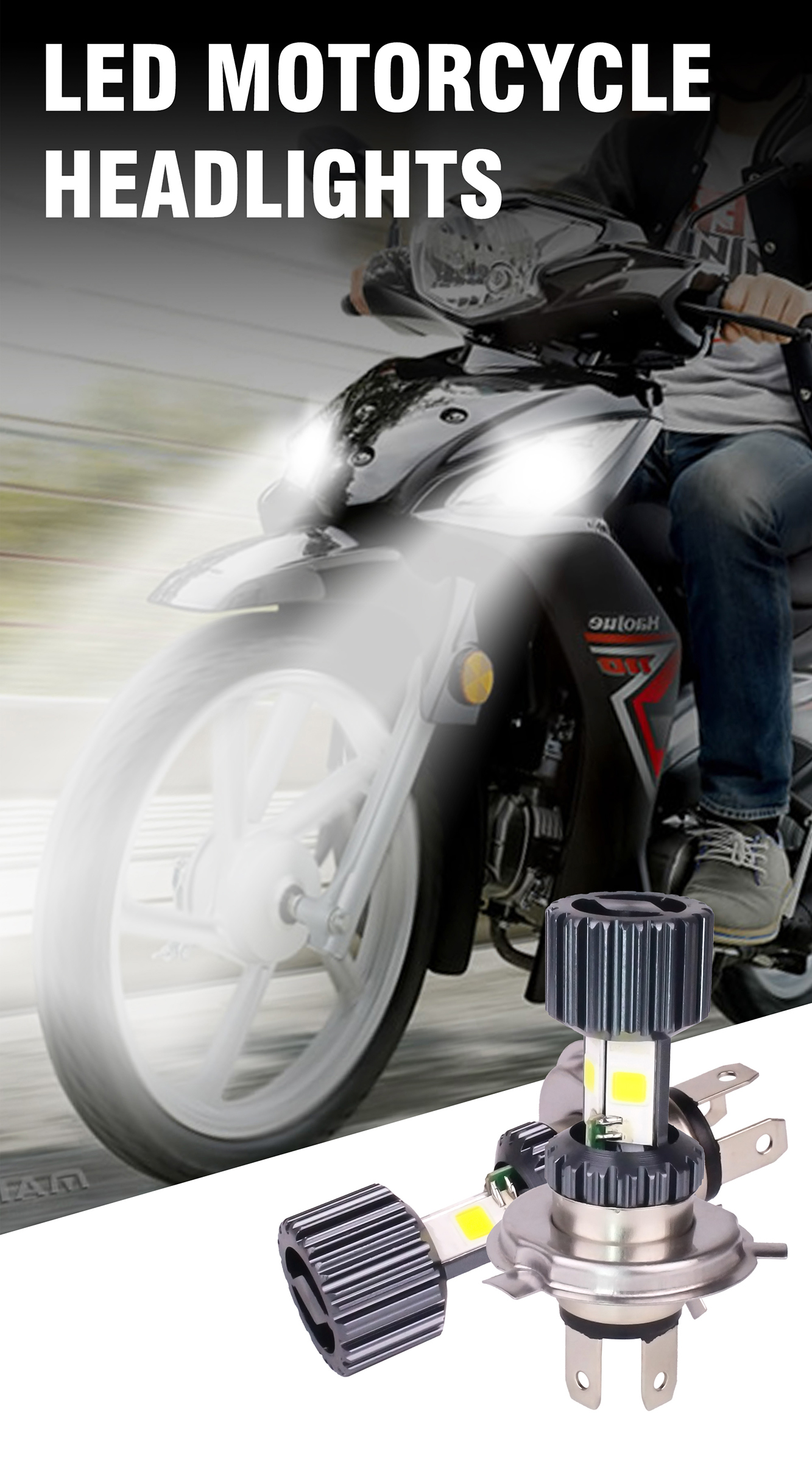 3200K - 6500K Motorcycle LED Bulb 12W LED Bulbs For Motorcycle