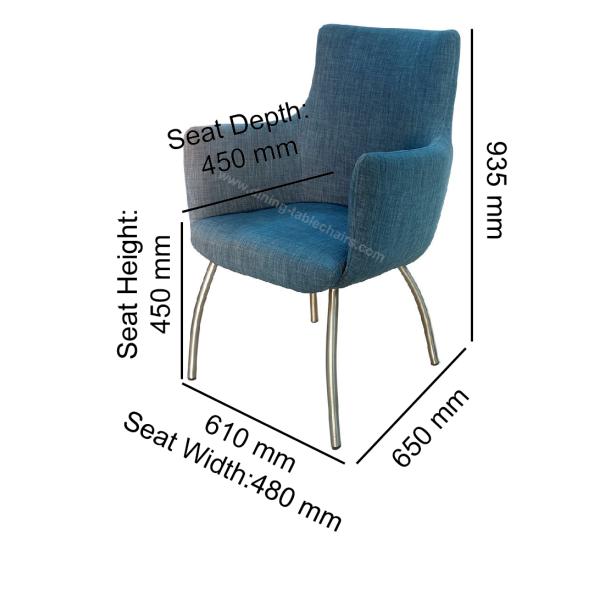 Обитый тканью нержавеющий обедая стул отдыха стула подлокотника стула гостиной стула