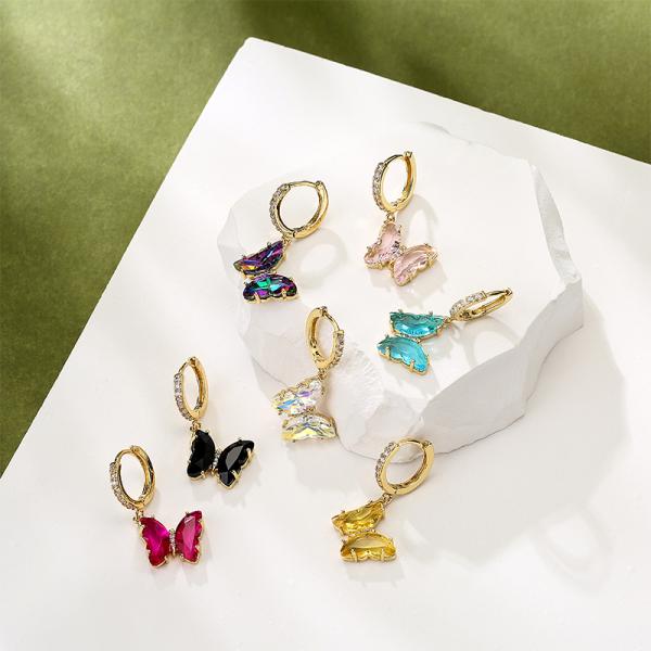 Cubic 18k gold plated hoop earrings