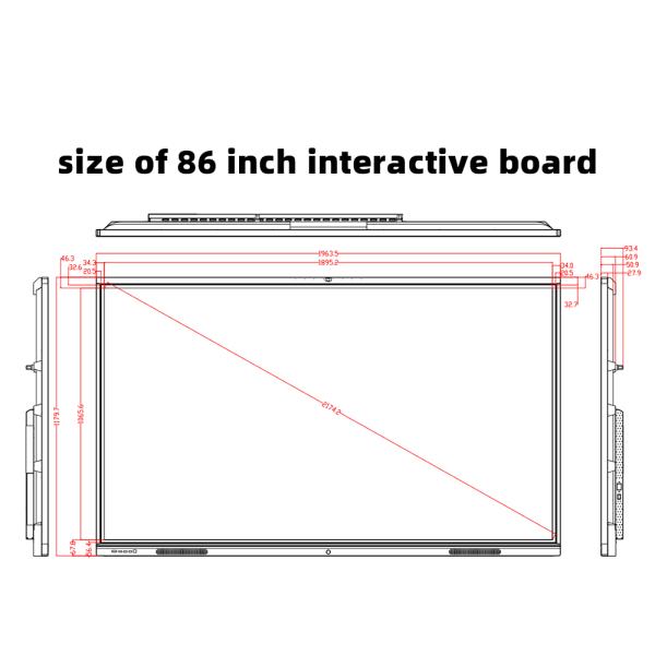 86-Inch Smart Board Teaching Electronic Touch Screen Digital Flat Panel Interact Interactive Whiteboard for School